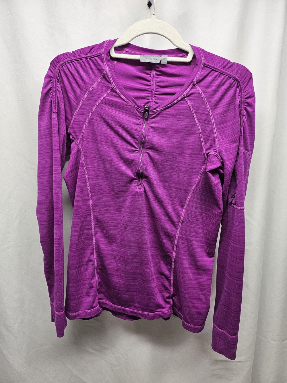 Athleta Purple Long-Sleeve Zip Performance Top